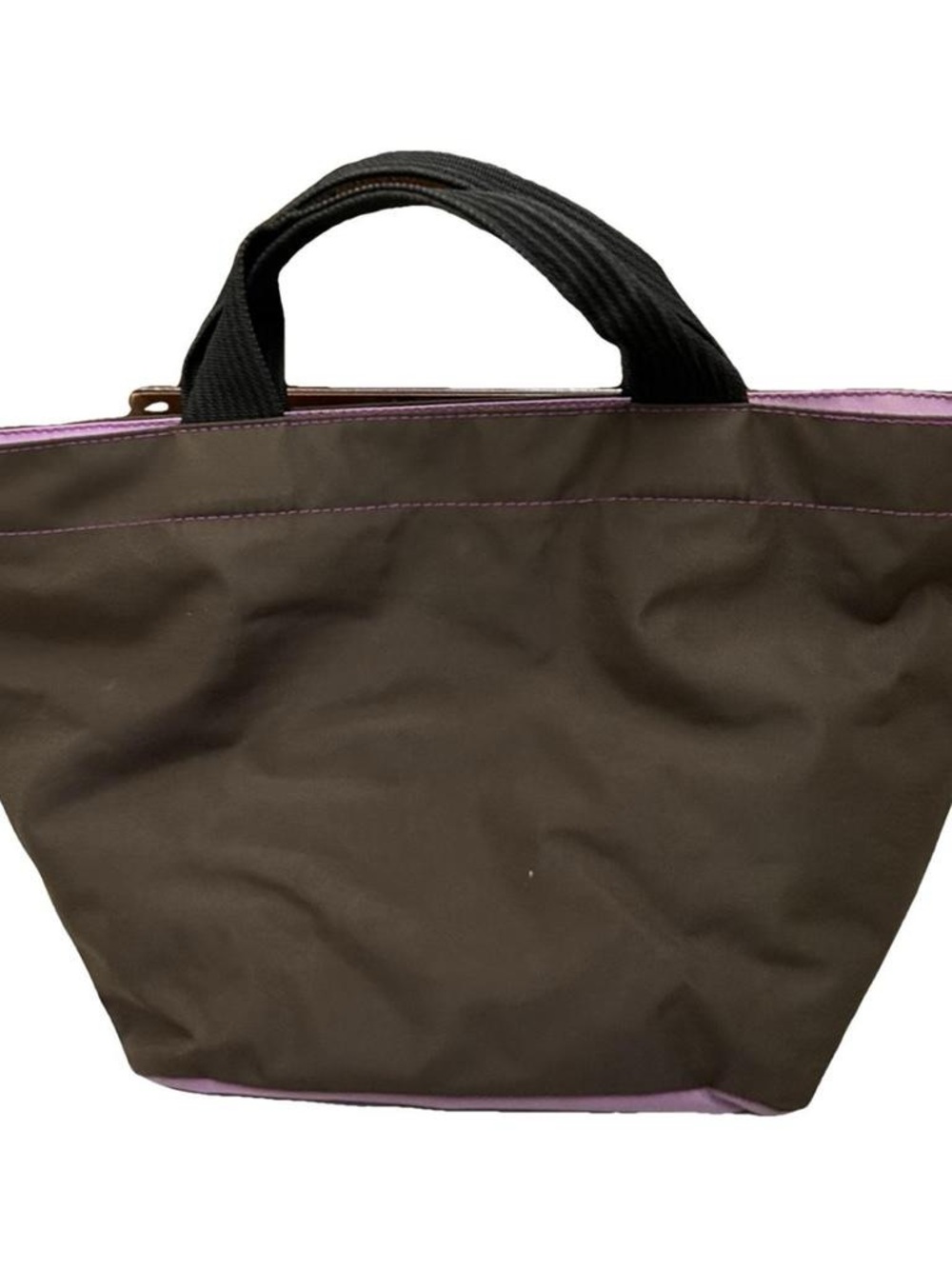 Women's Brown Tote Bag with Pink Trim